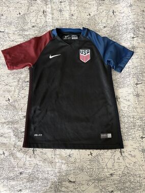Nike Kids USA Soccer Jersey - Black with Red & Blue Sleeves